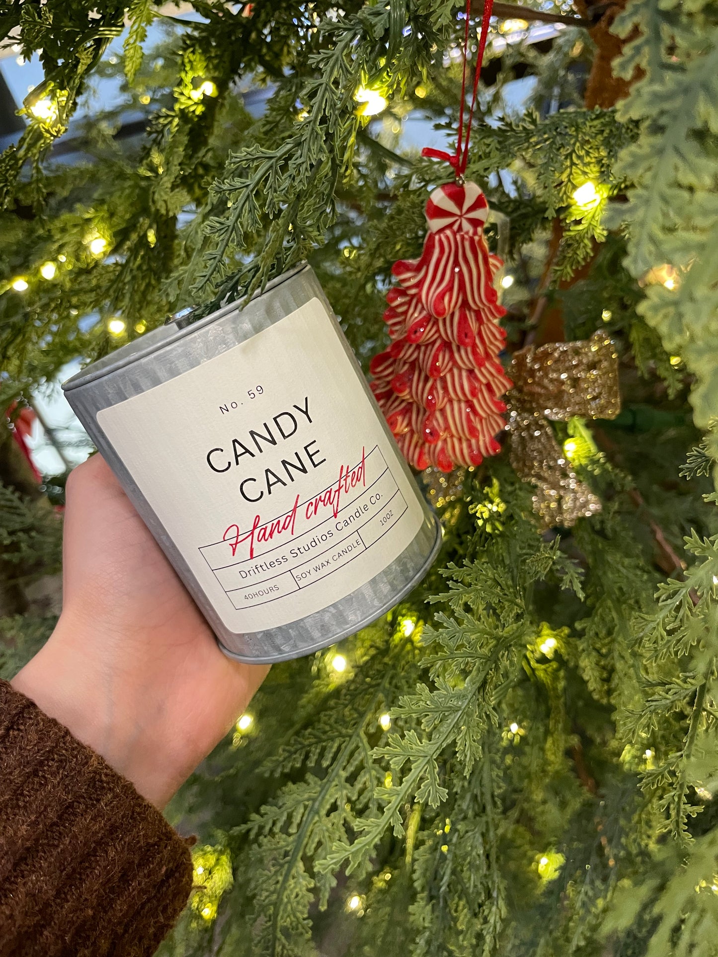 Candy Cane Farm House Candle