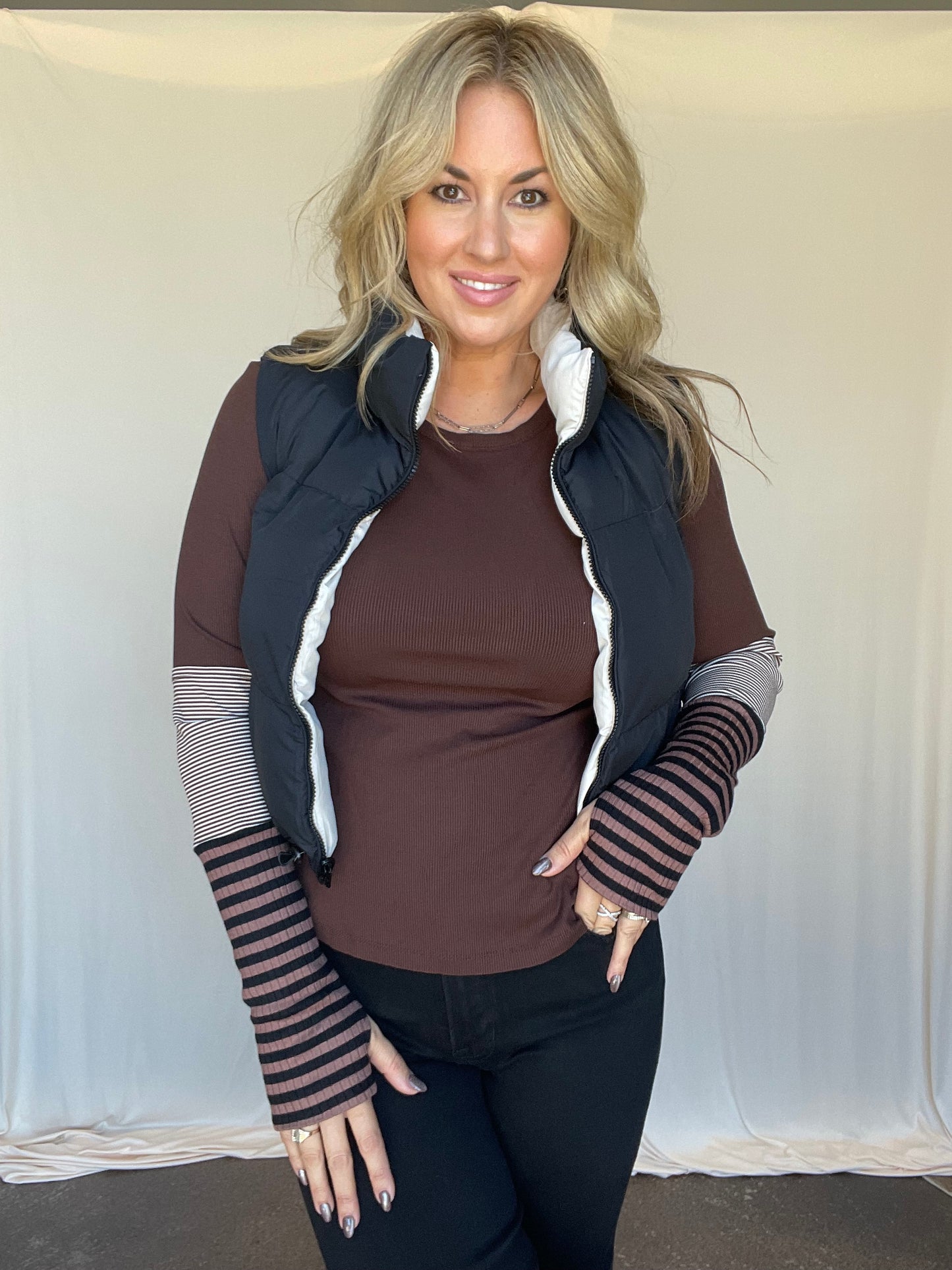 Cafe Striped Long-Sleeve