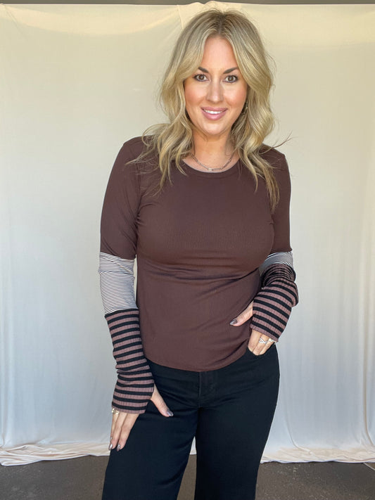 Cafe Striped Long-Sleeve