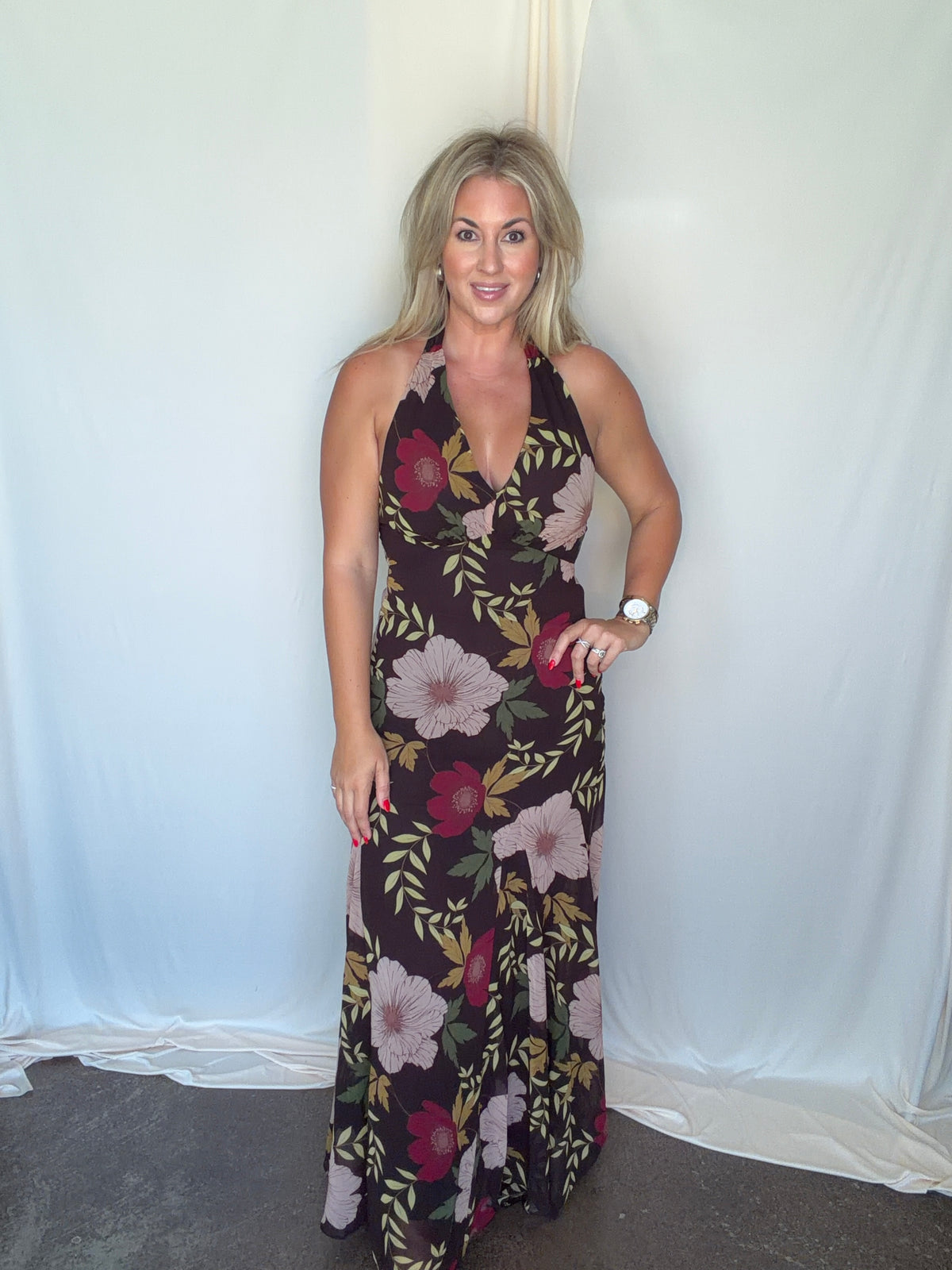 Willa Floral Halter Maxi Dress