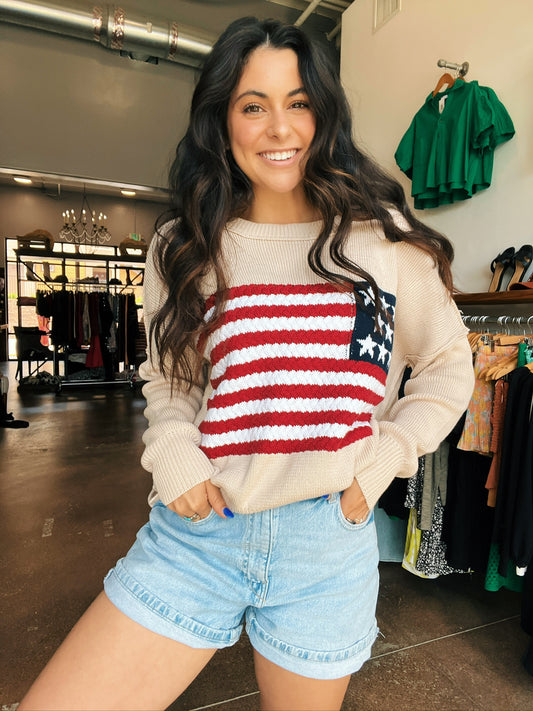 All American Flag Sweater