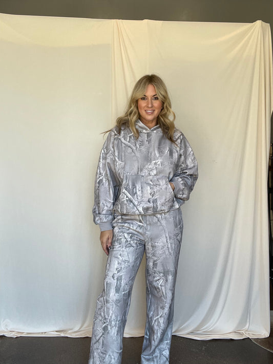 Tree Camo Straight-Leg Sweatpants