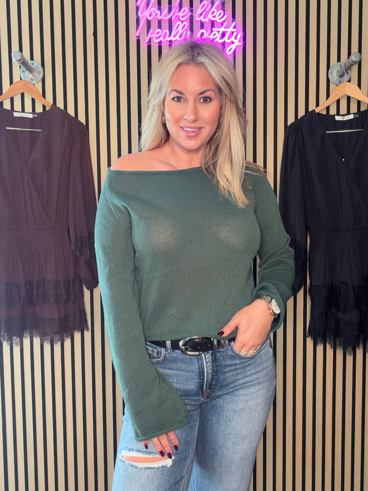 Reyna Off the Shoulder Sweater