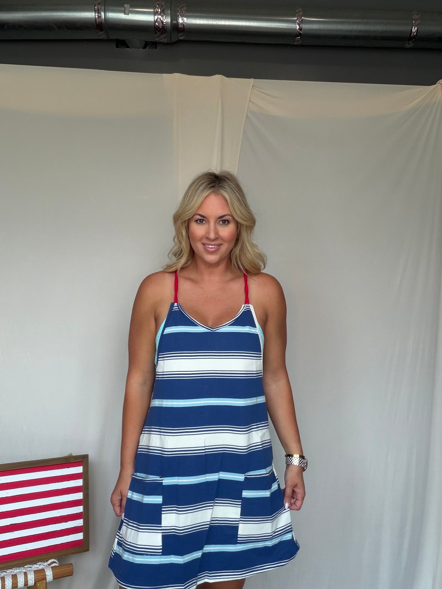 United Stripe Romper Dress