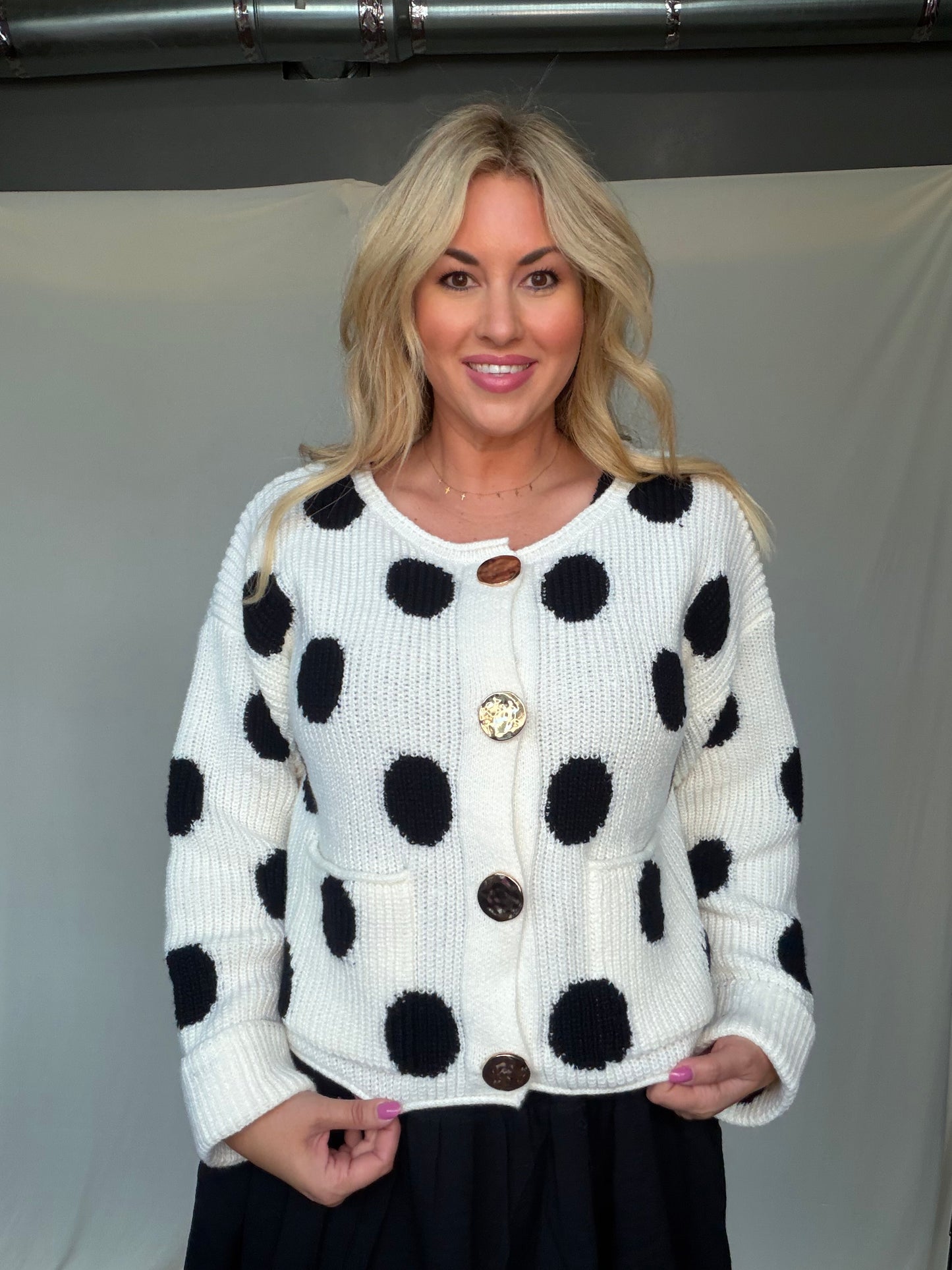 Black Polka Dot Cardigan