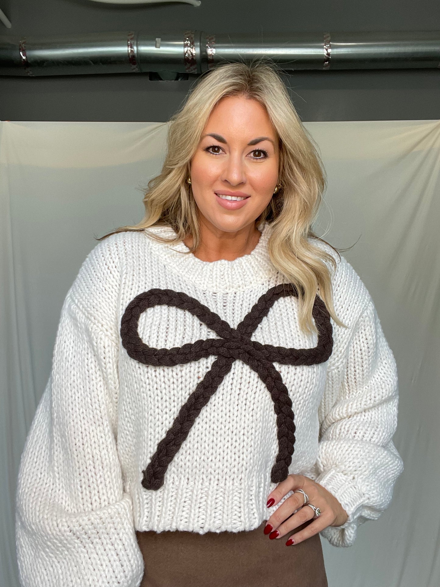 Cinnamon Bow Sweater