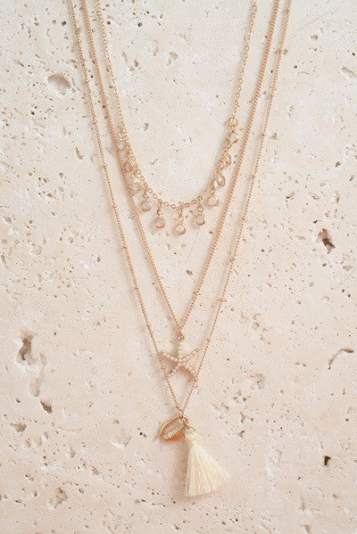Shell Starfish Double Layer Necklace