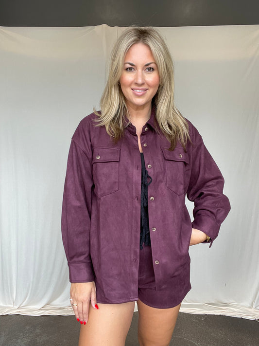 Merlot Suede Top
