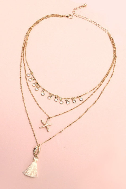Shell Starfish Double Layer Necklace