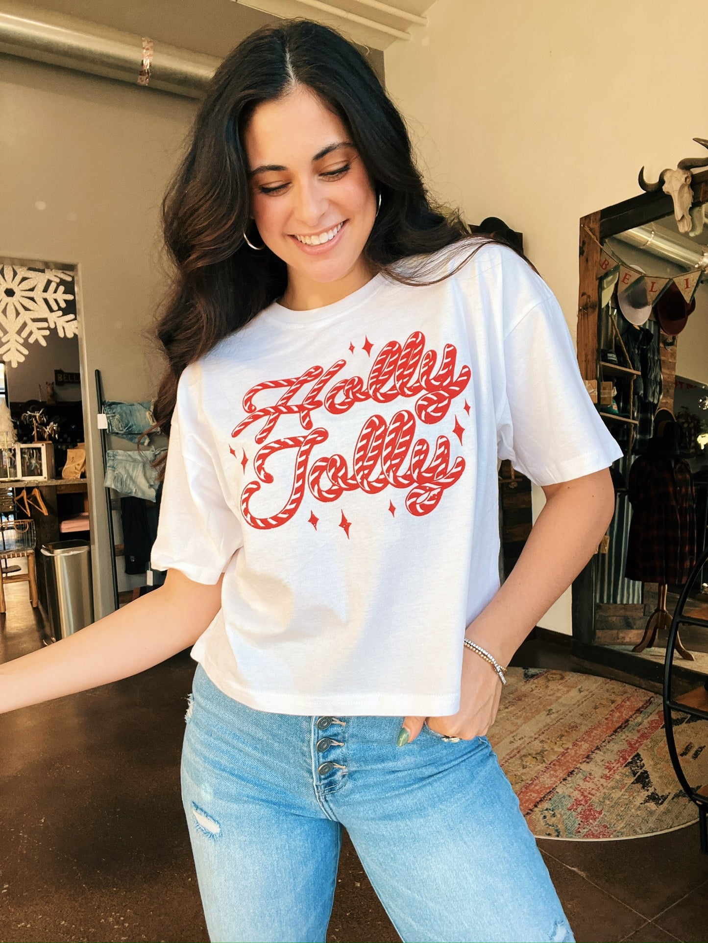 Holly Jolly Cropped tee