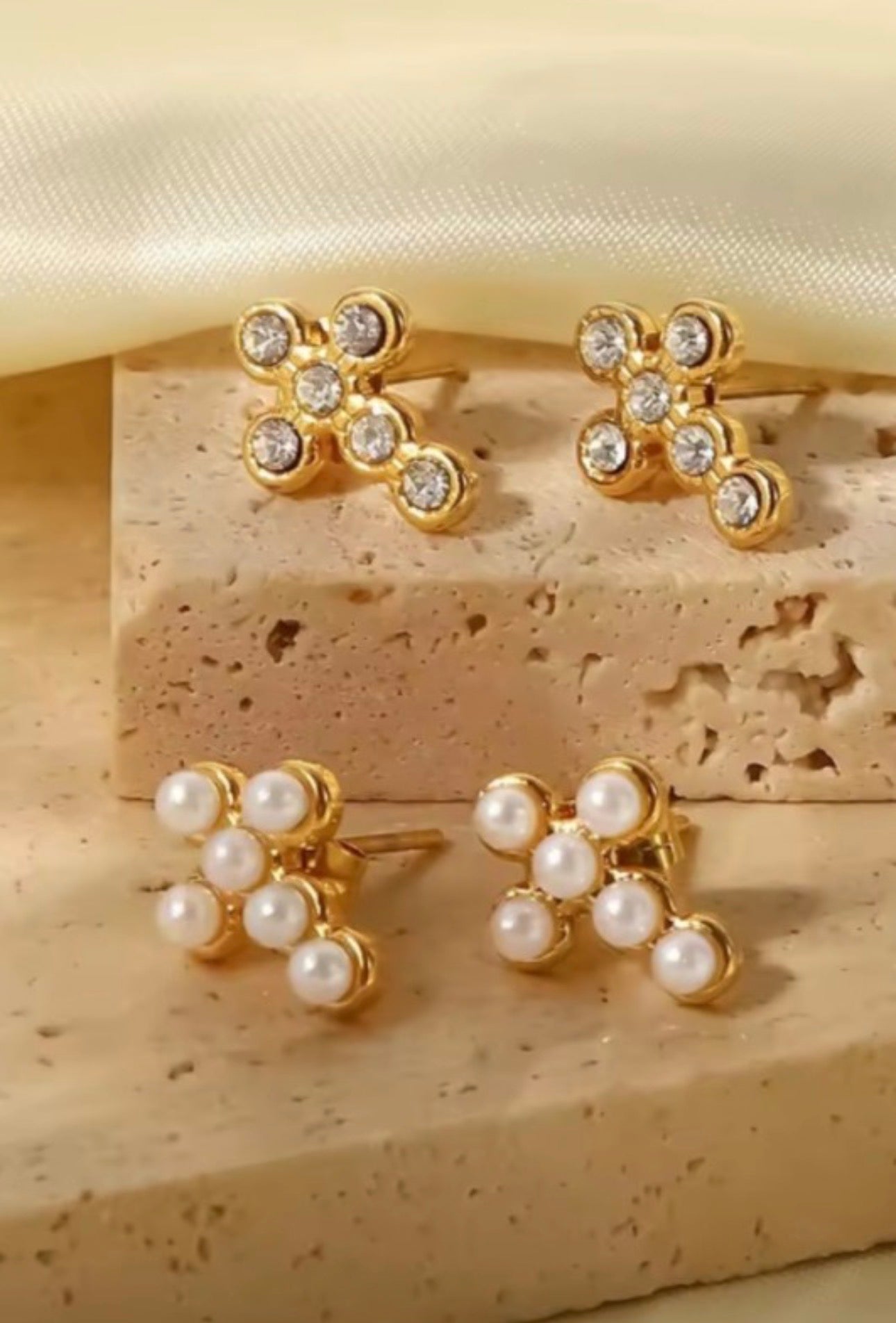 Golden Cross Earrings