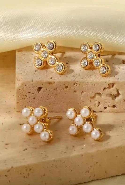Golden Cross Earrings
