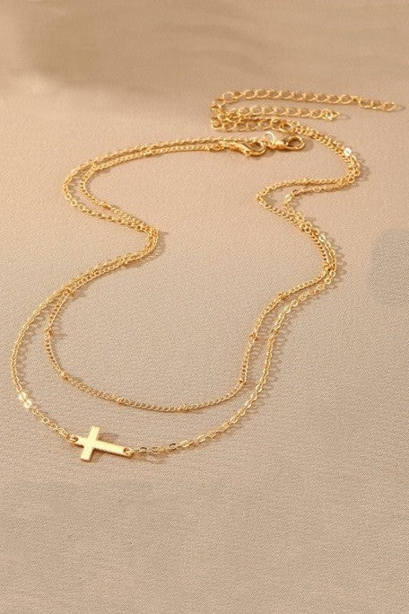 Sideways Cross Necklace