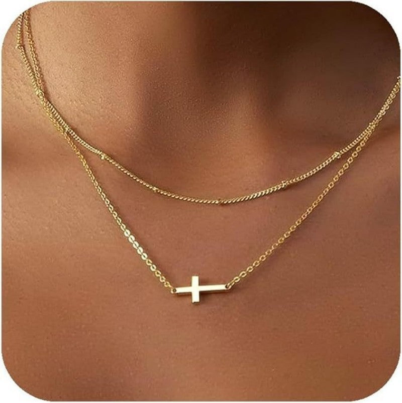 Sideways Cross Necklace