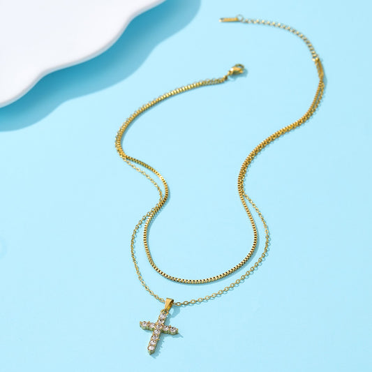 Rhinestone Cross Necklace