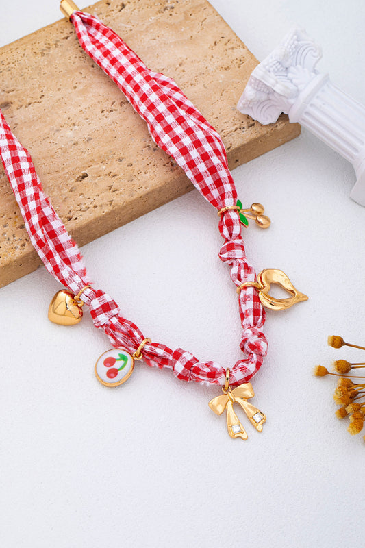 Gingham Charm Necklace