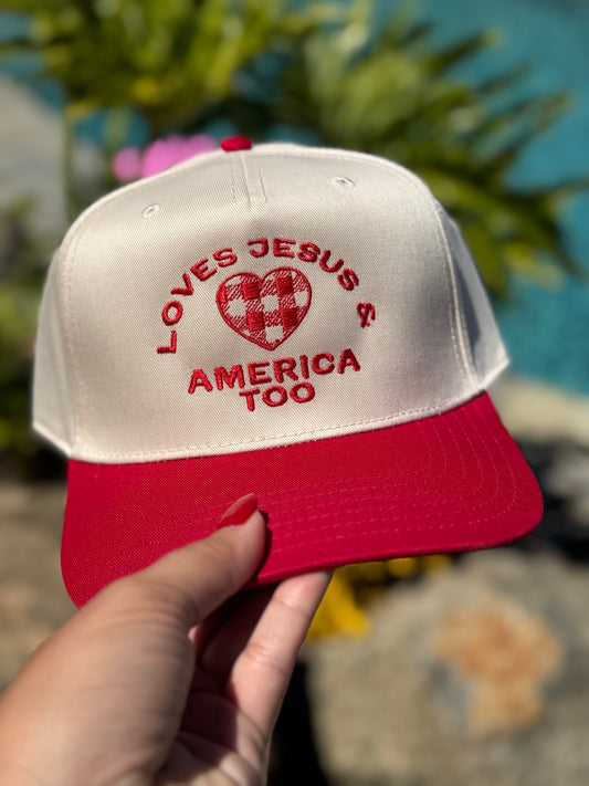 Loves Jesus & America Too Hat