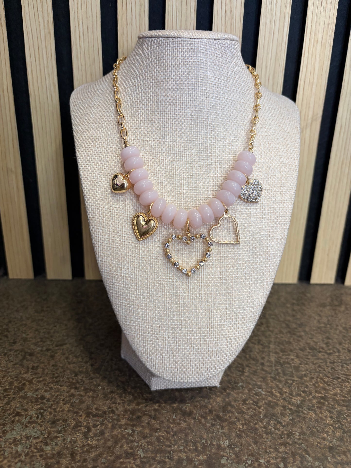 Pink Heart Charm Necklace