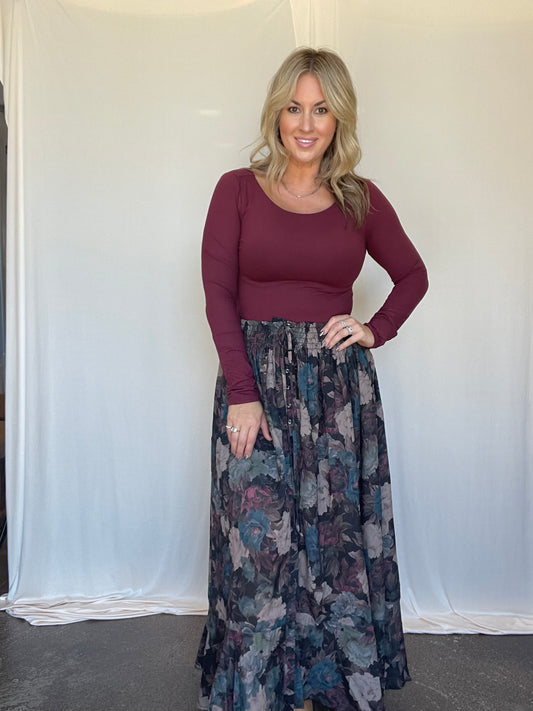 Serenity Floral Maxi Skirt