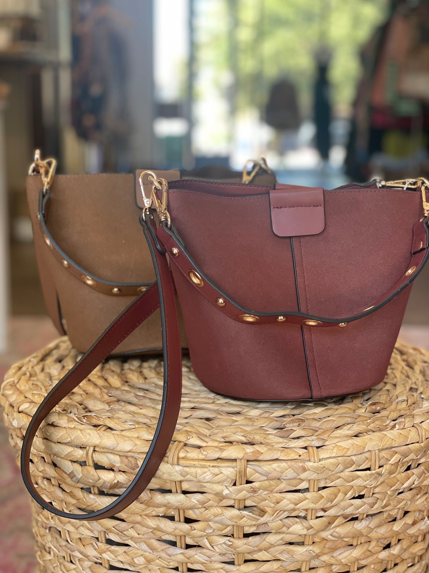 Farrah Suede Bucket Bag