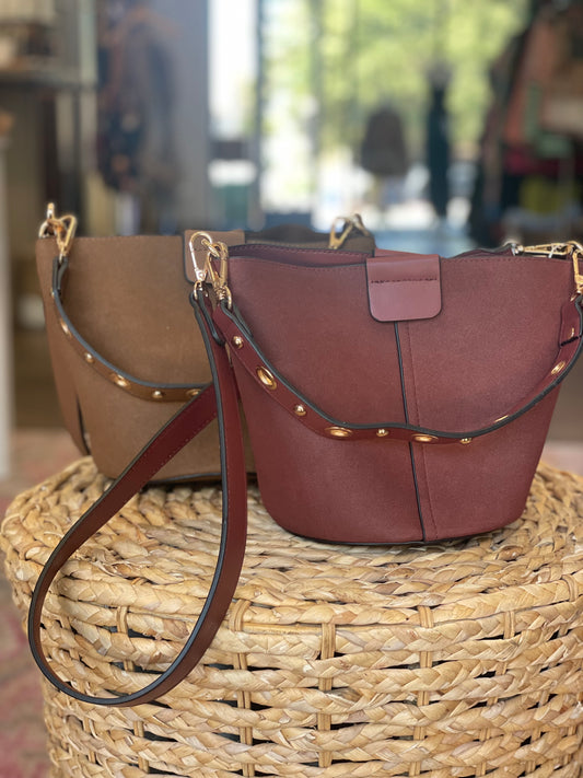 Farrah Suede Bucket Bag