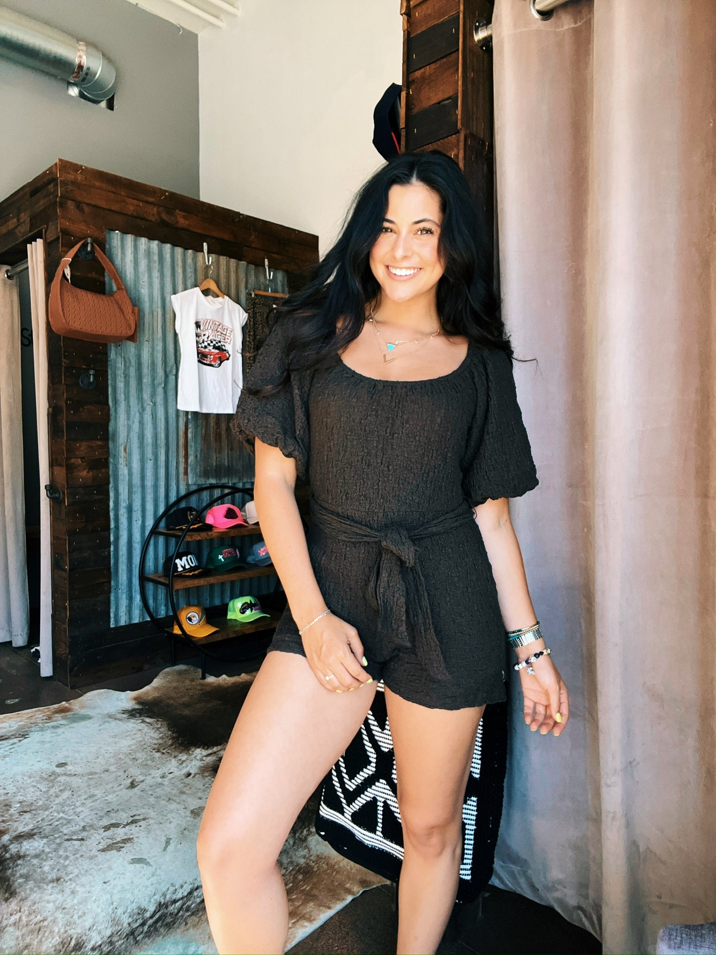 Sophie Puff Sleeve Romper