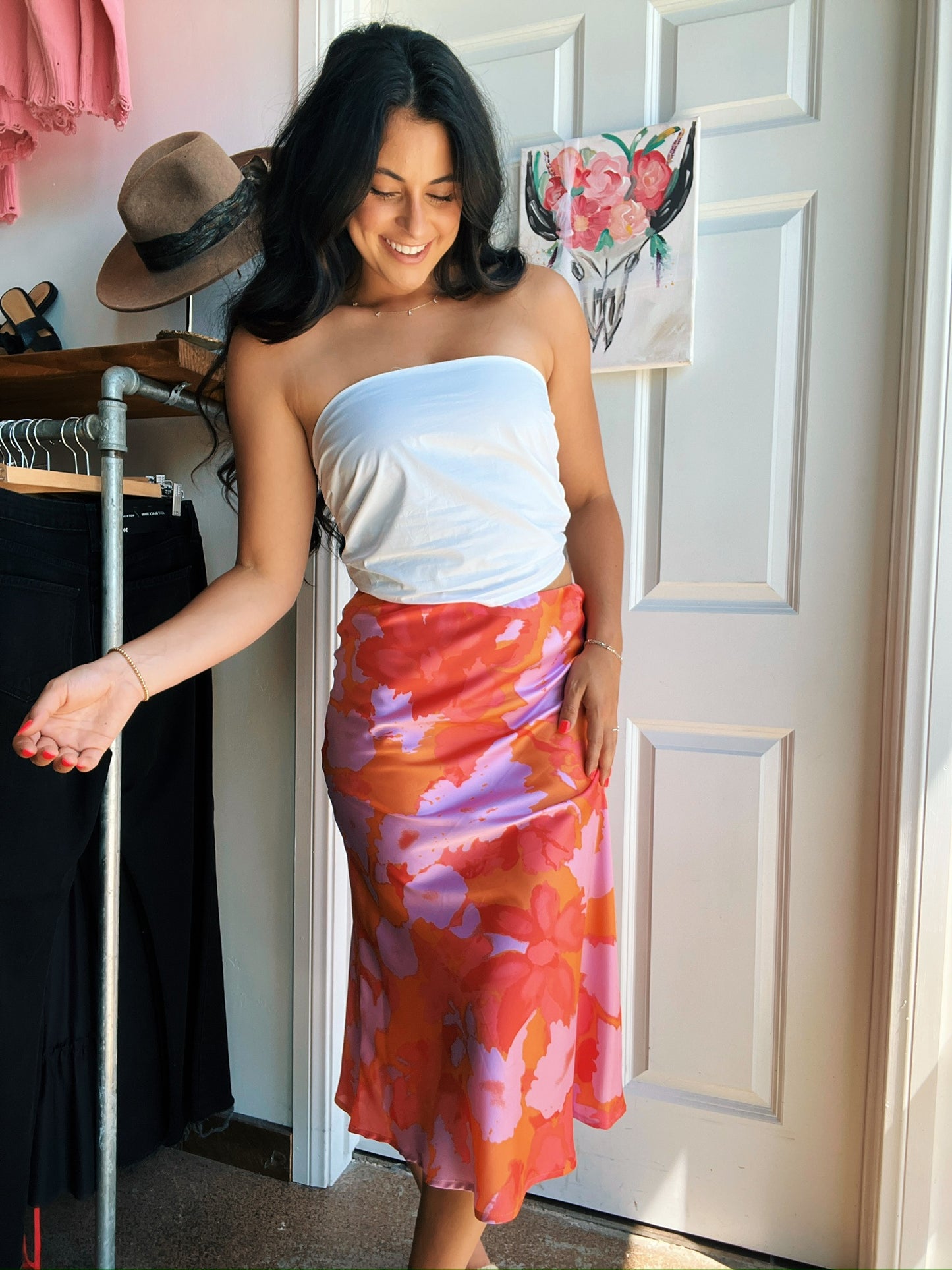 Rose Bud Midi Skirt