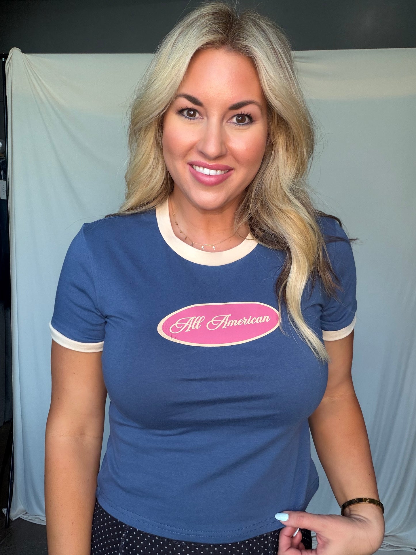 All American Pink & Blue Top