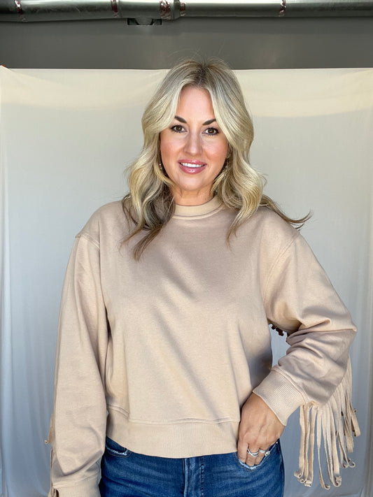 Frankly Fringe Crewneck
