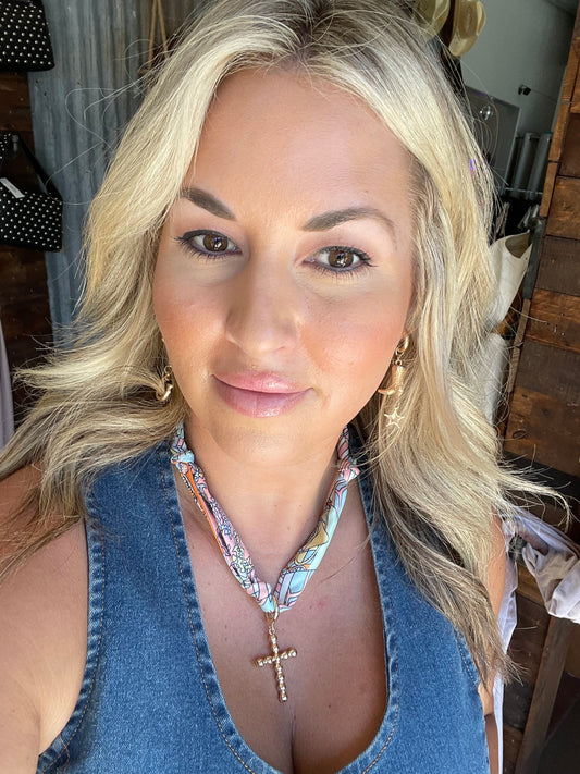Louisa Cross Scarf Necklace