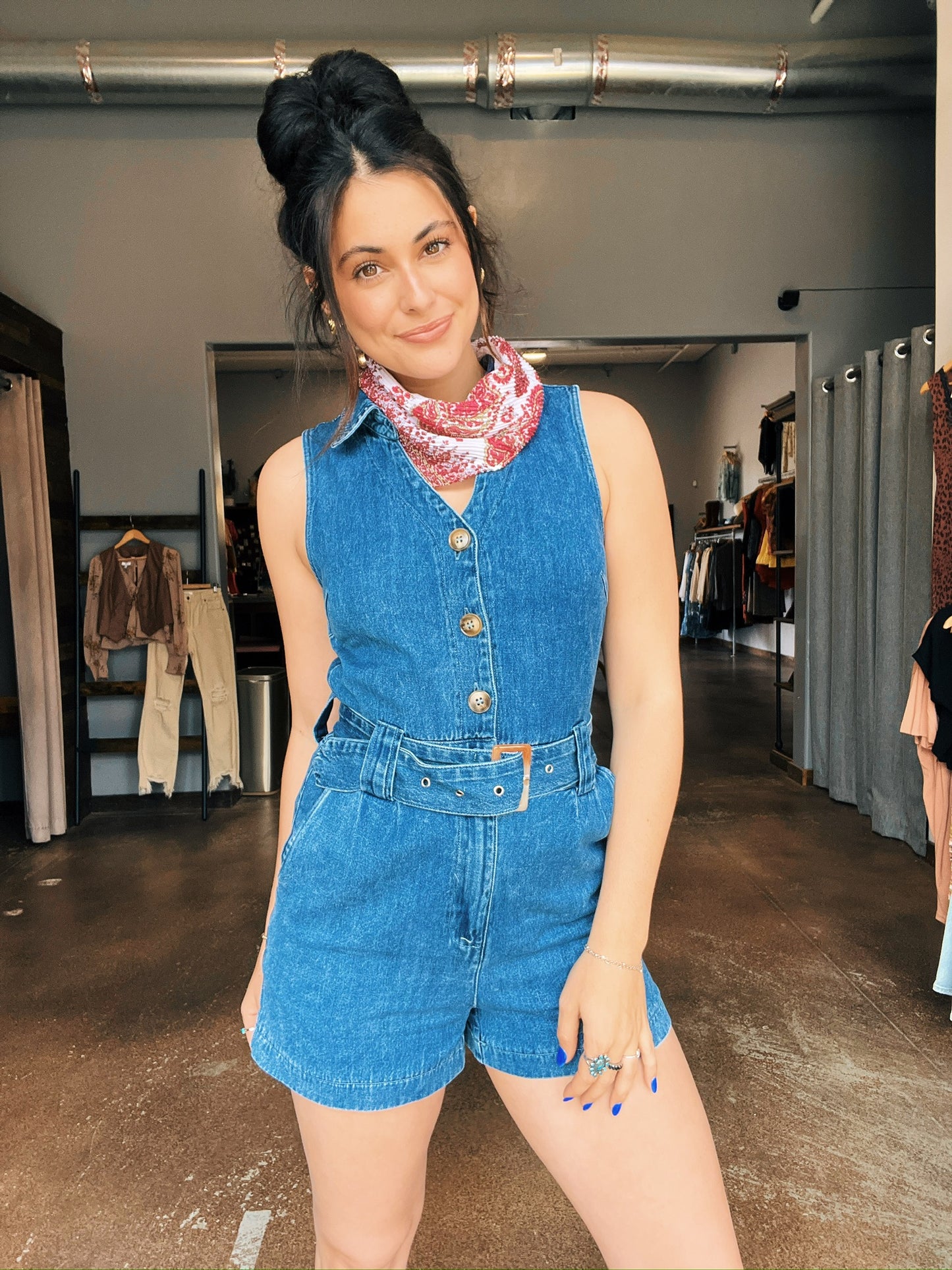 Lofty Denim Romper