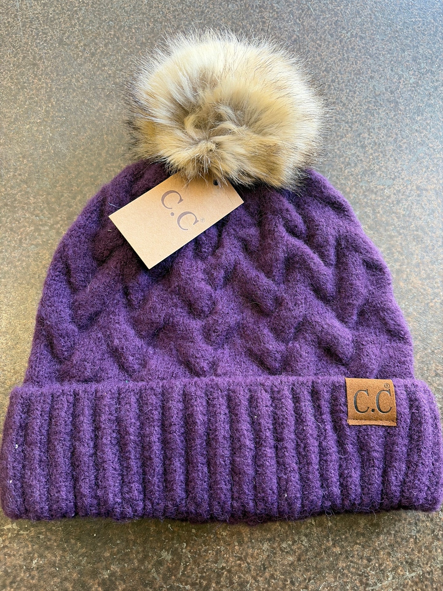 Cable Pom Beanie