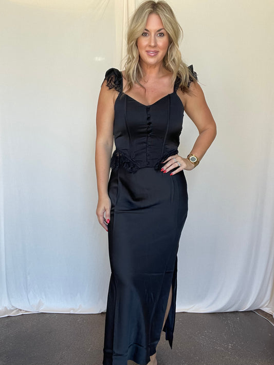 Sweet Satin Maxi Skirt