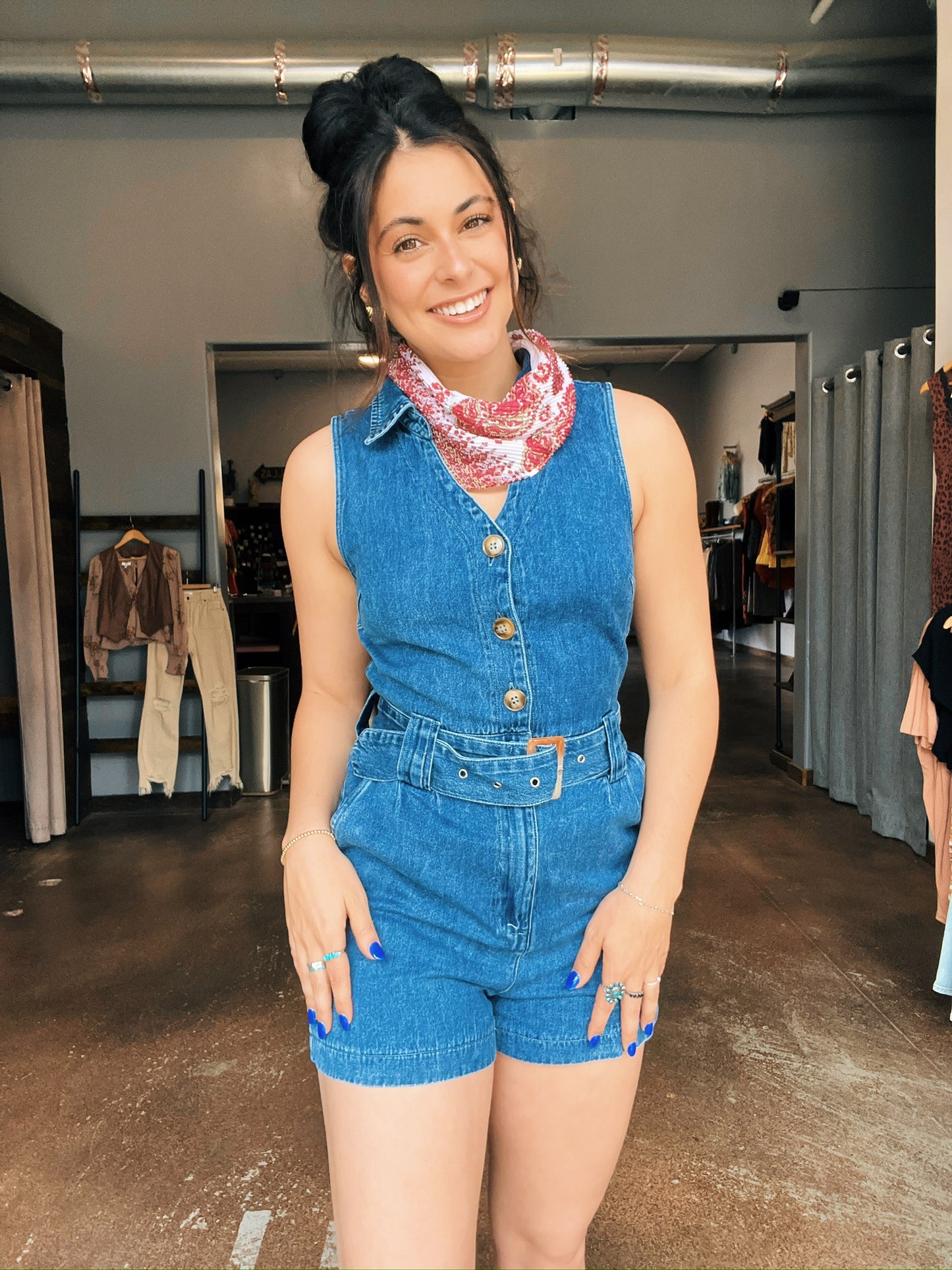 Lofty Denim Romper