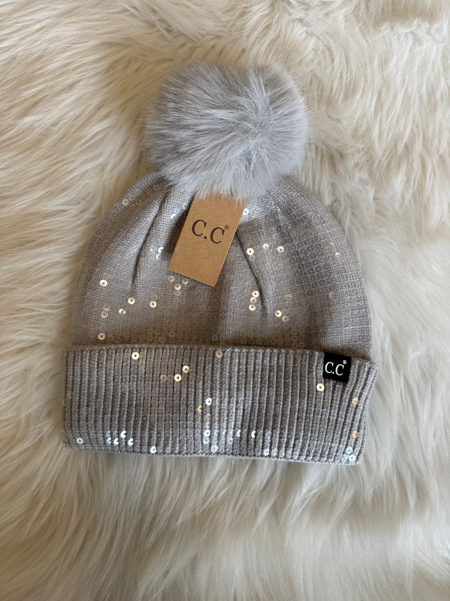 Super Sequin Pom Beanie