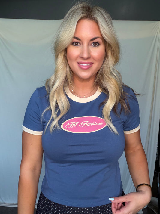 All American Pink & Blue Top