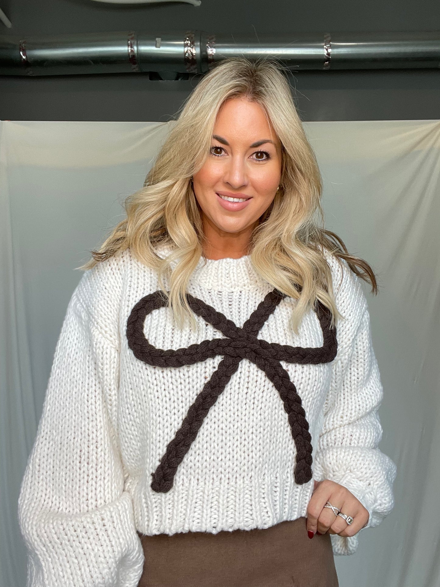 Cinnamon Bow Sweater