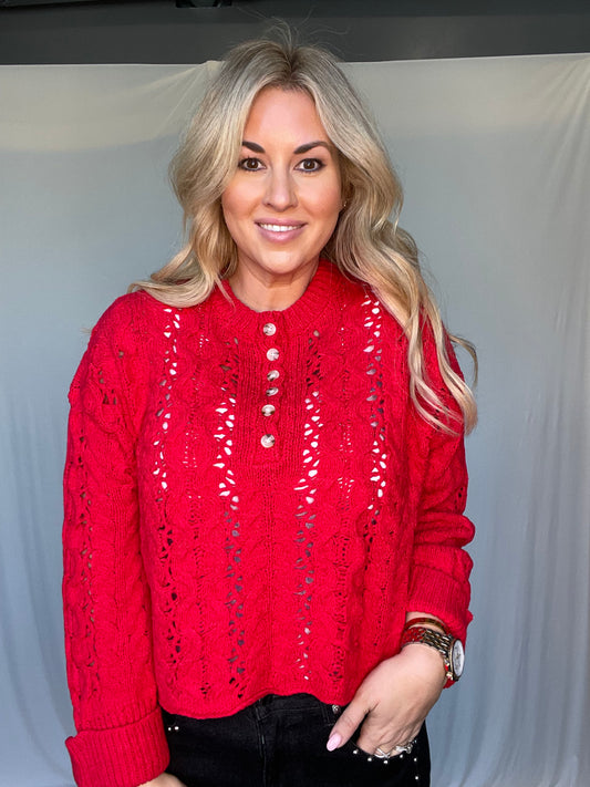 Darla Loose Crochet Sweater