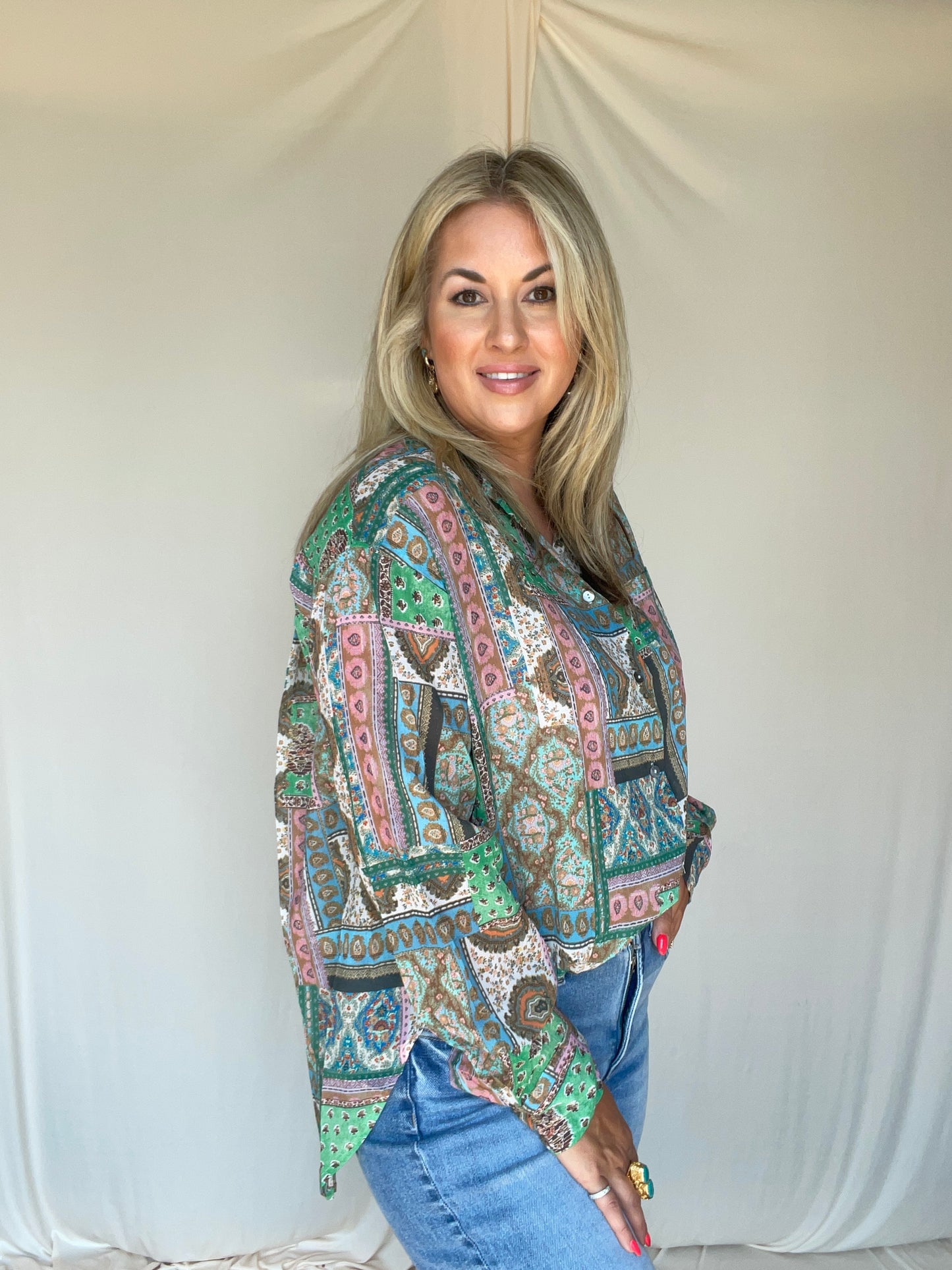 Charm Button Down Top