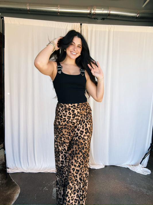 Lux Leopard Maxi Skirt