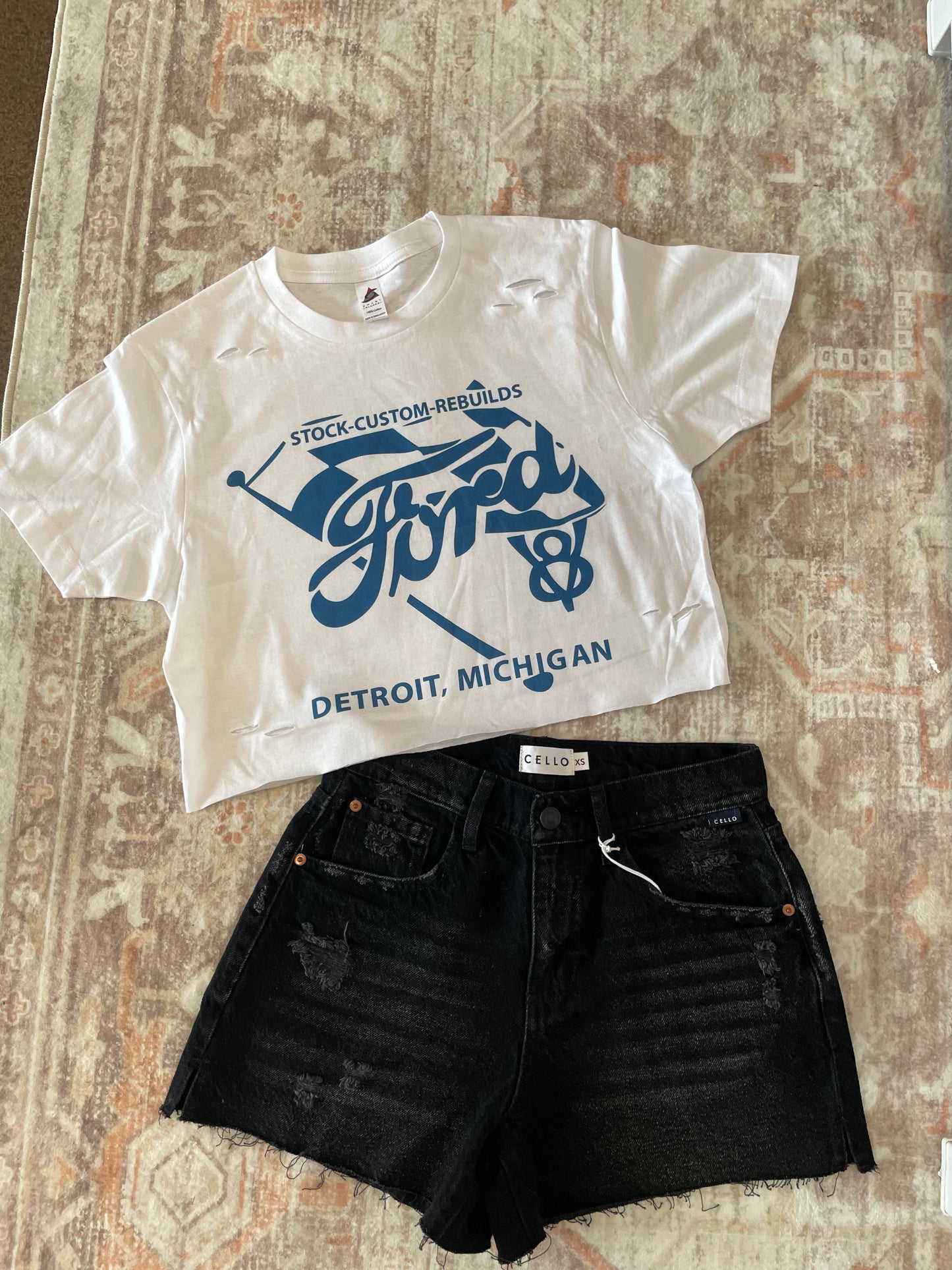 Ford Distressed Crop Top