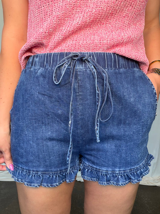 Danks Ruffle Drawstring Shorts