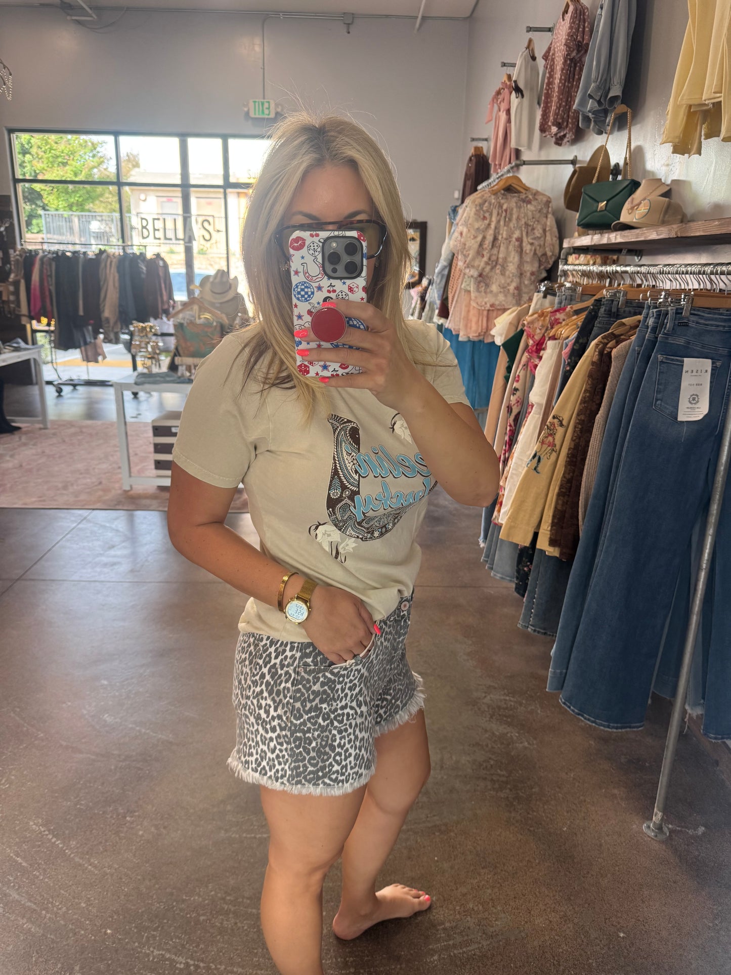 Theory Leopard Shorts