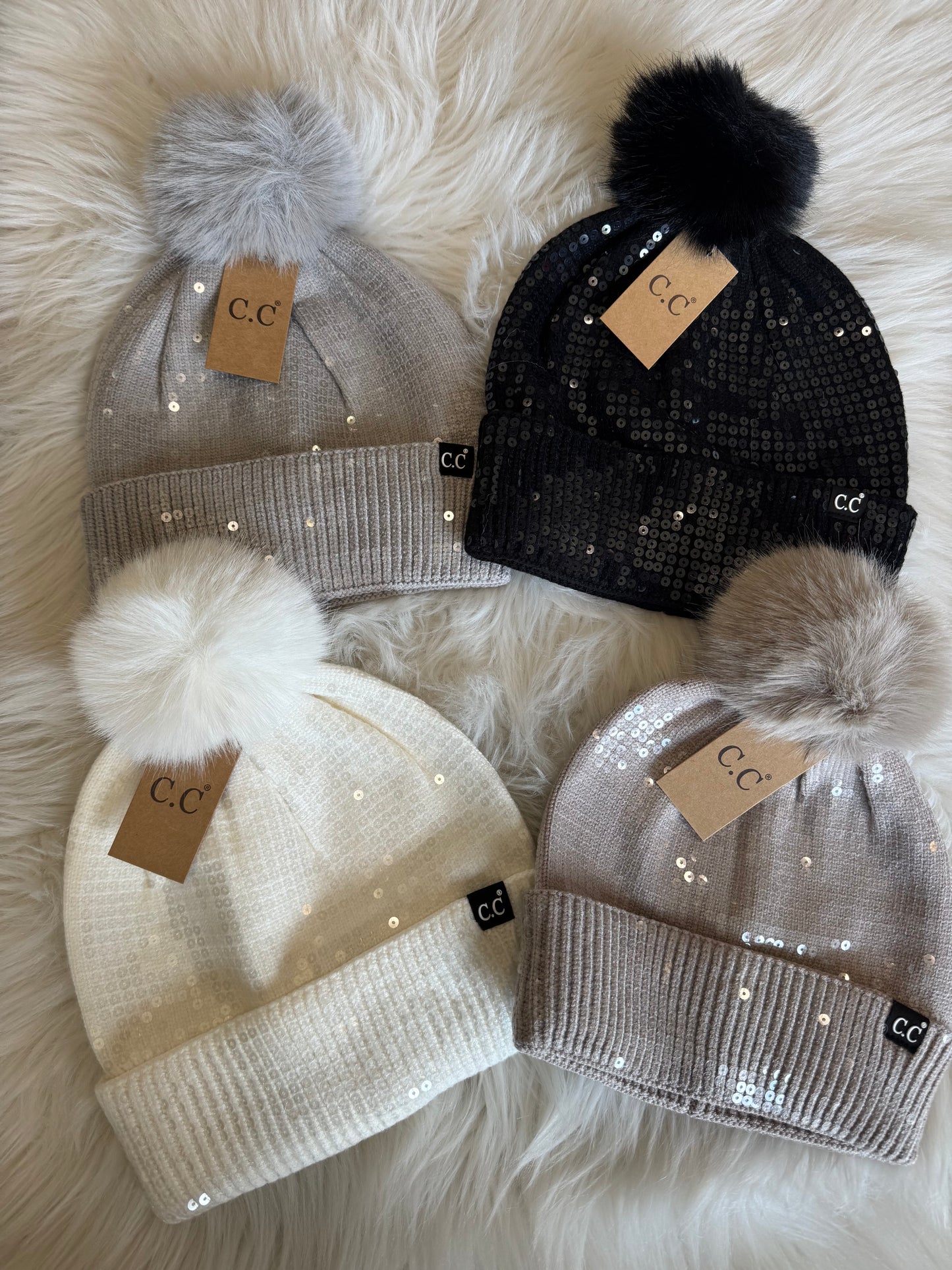 Super Sequin Pom Beanie