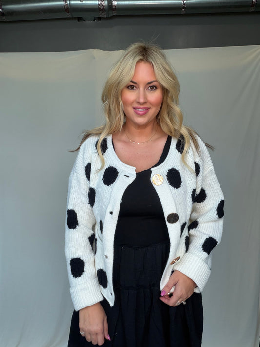 Black Polka Dot Cardigan