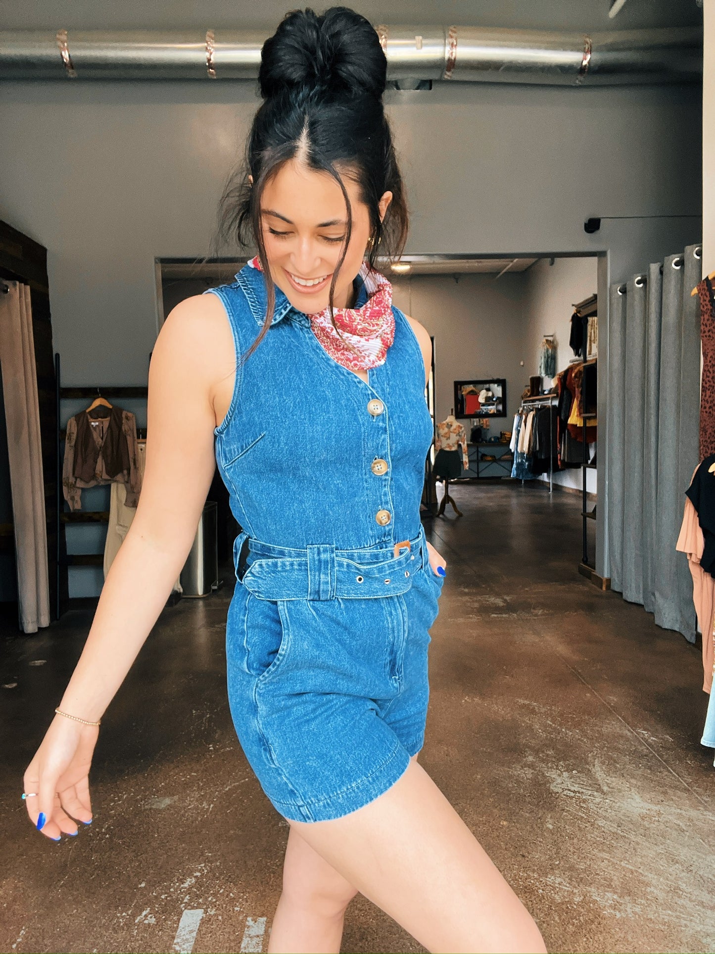 Lofty Denim Romper