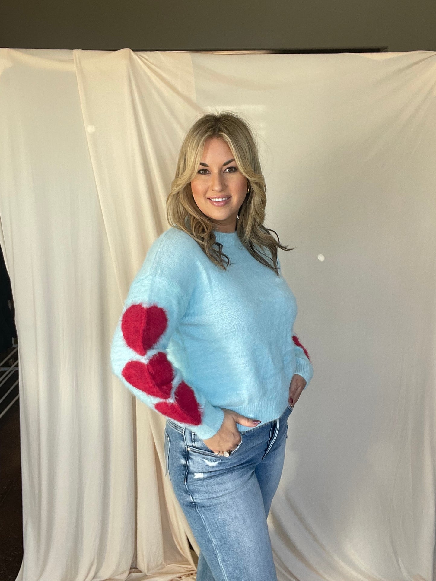 Harlow Heart Sleeve Sweater