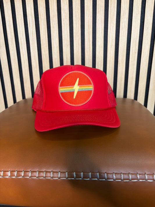 Electric Rainbow Hat Red
