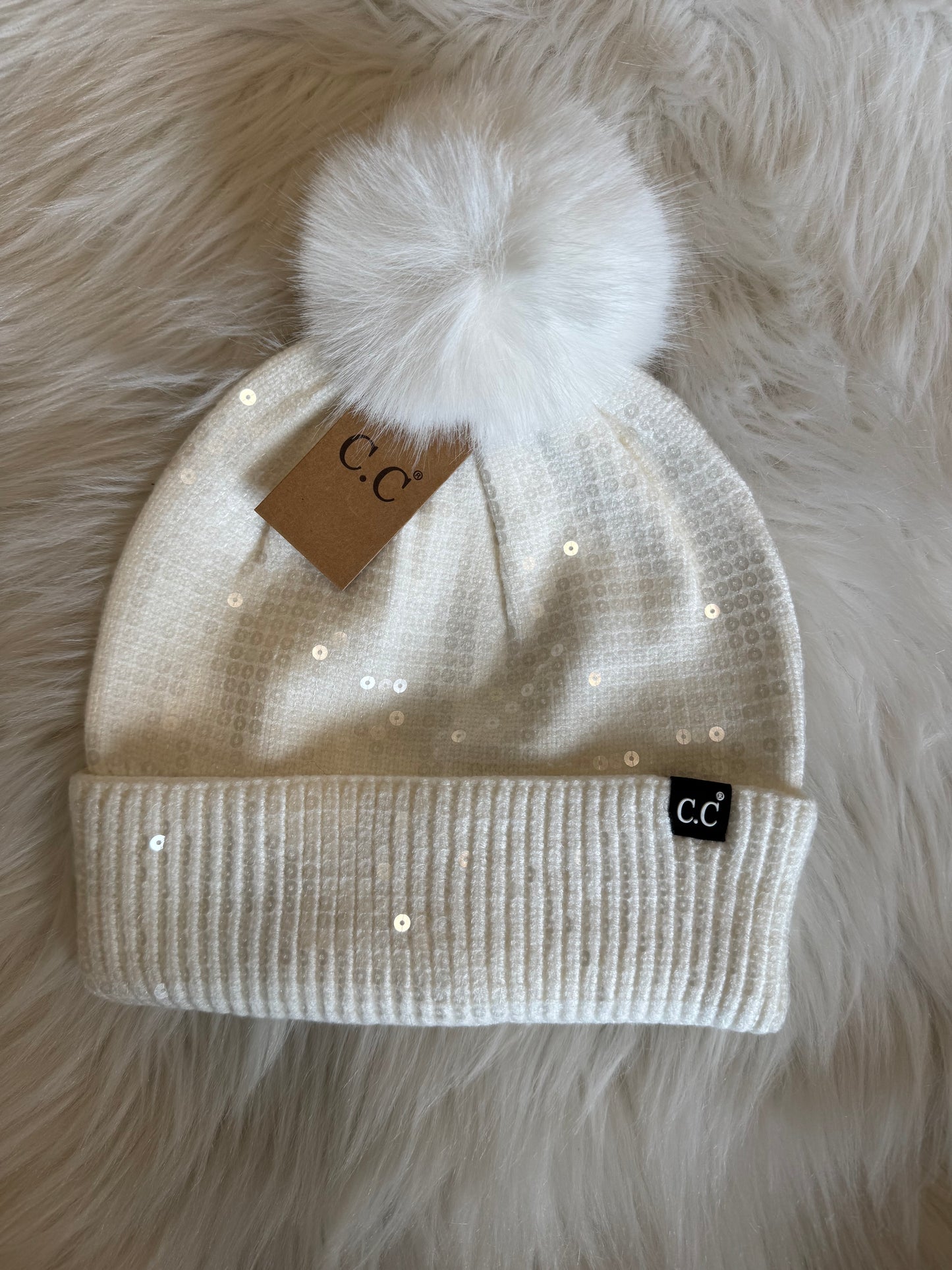 Super Sequin Pom Beanie