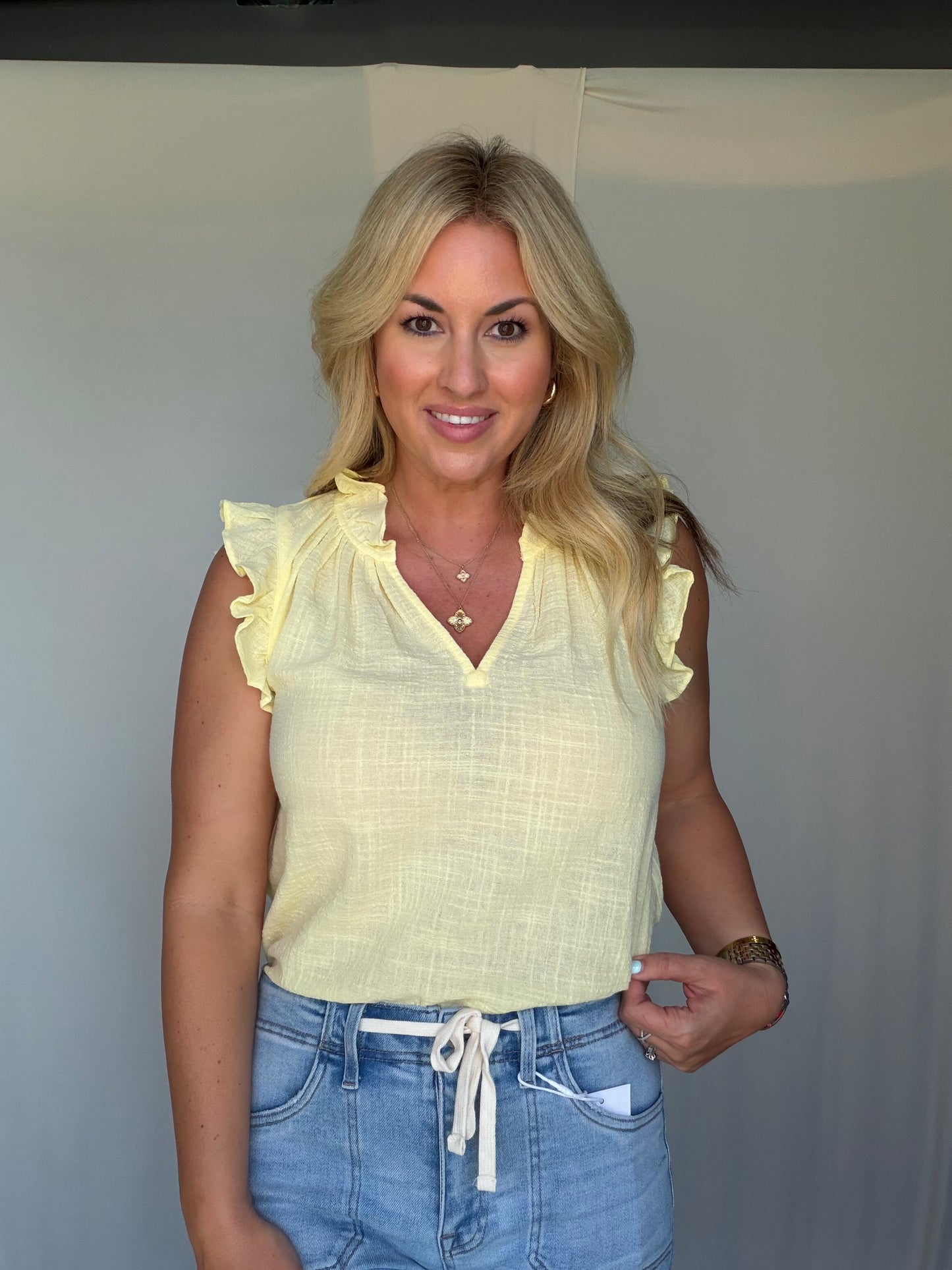Ayden Ruffle Sleeve Blouse